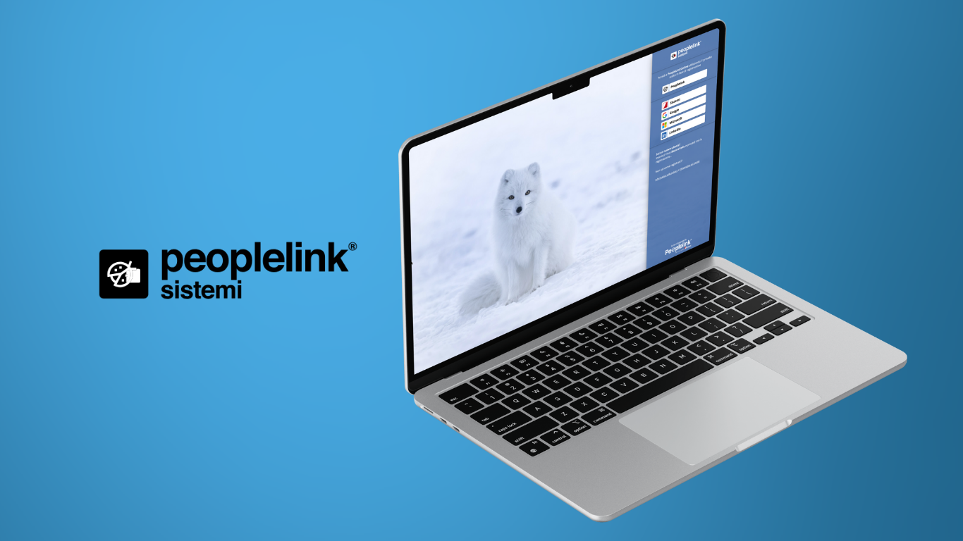 Peoplelink Sistemi laptop con Peoplelink Login, volpe artica sullo sfondo
