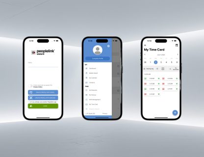 Schermate dell'app PeopleLink per la gestione delle risorse umane